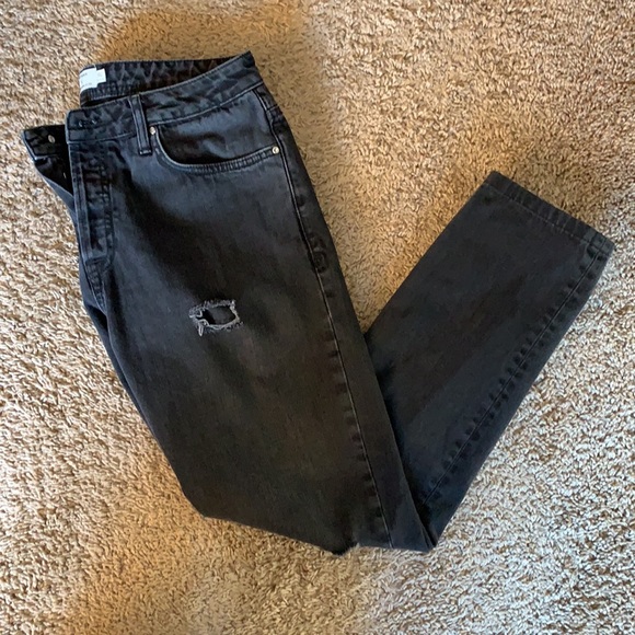 TOPMAN ripped skinny jeans BLK - Picture 3 of 6